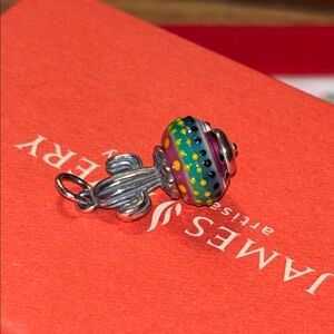 Retired James Avery Saguaro cactus glass Charm